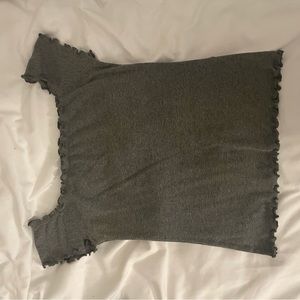 hollister off the should gray blouse